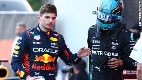 Cameras captured Max Verstappen and George Russell&#39;s heated exchange.