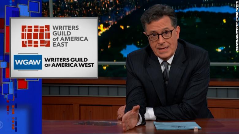 Hollywood&#39;s writers are striking. Hear Stephen Colbert&#39;s reaction