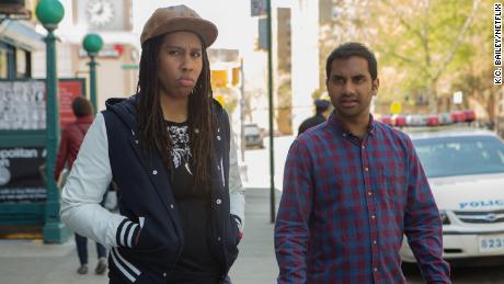 (From left) Lena Waithe and Aziz Ansari in &#39;Master of None.&#39;