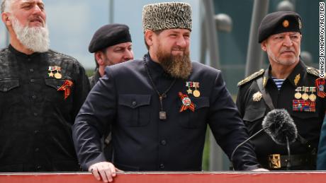 Kadyrov attends a military parade on Victory Day, which marks the 77th anniversary of the victory over Nazi Germany in World War Two, in the Chechen capital, Grozny, on May 9, 2022. 