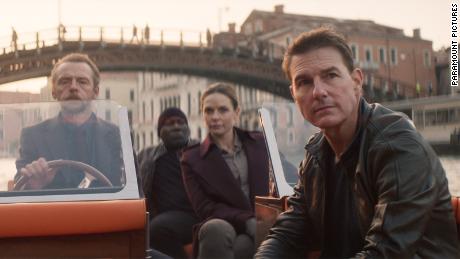 (From left): Simon Pegg, Ving Rhames, Rebecca Ferguson and Tom Cruise in &quot;Mission: Impossible - Dead Reckoning, Part One.&quot;