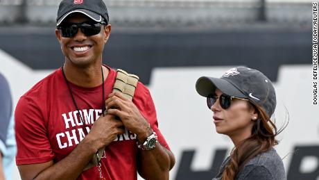Tiger Woods and Erica Herman together in Orlando, Florida, on September 14, 2019.