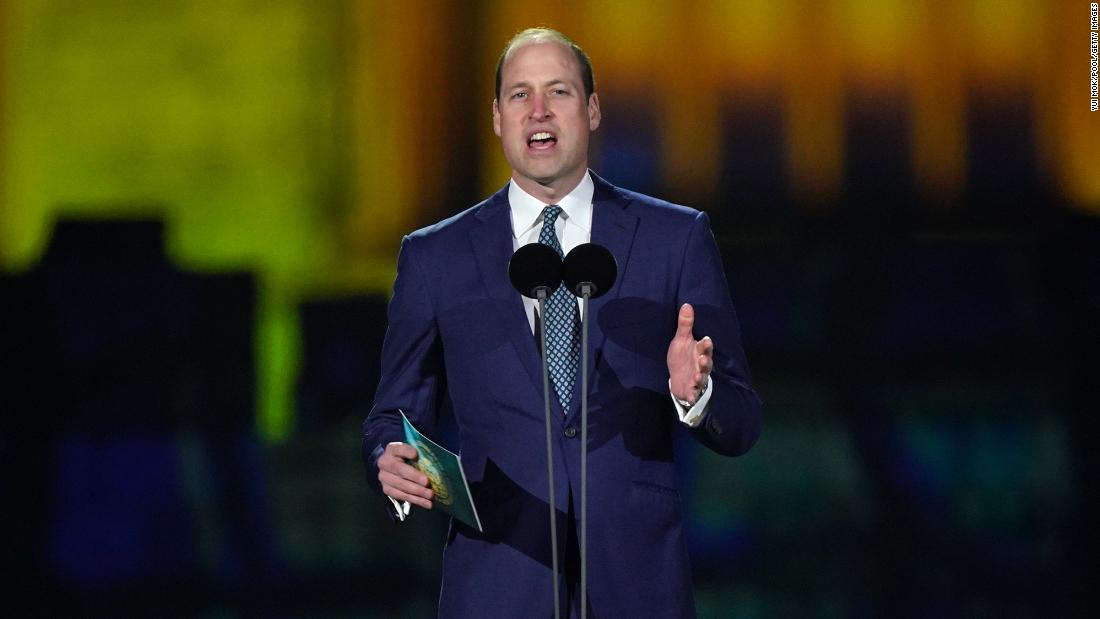 Prince William speaks on stage. &quot;I want to say a few words about my father, and why I believe this weekend is so important,&quot; he said. &quot;But don&#39;t worry, unlike Lionel, I won&#39;t go on all night long.&quot;