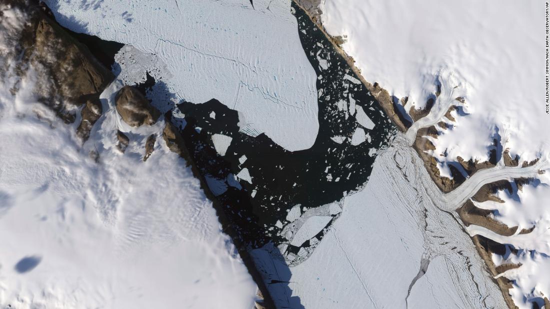 El glaciar Petermann en Groenlandia se está derritiendo con la marea, lo que podría indicar un aumento más rápido del nivel del mar, según un estudio