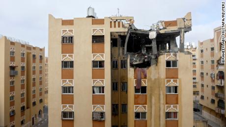 A damaged building, where one of Islamic Jihad&#39;s commander Ali Ghali was killed.
