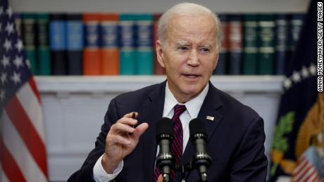President Joe Biden speaks on the debt ceiling at the White House on May 9, 2023 in Washington, DC, following a meeting with congressional lawmakers as they continue to negotiate to avoid a government default. 
