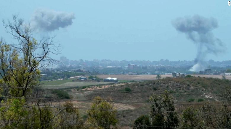 CNN video of smoke rising in Gaza. 