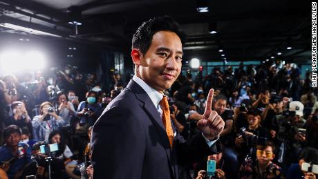 Move Forward Party leader and prime ministerial candidate, Pita Limjaroenrat, attends a press conference following the general election, at the party&#39;s headquarters in Bangkok, Thailand, on May 15.