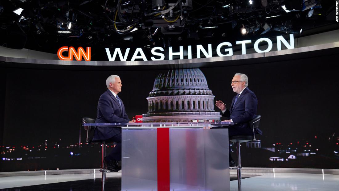 Pence joins CNN&#39;s Wolf Blitzer for a one-on-one conversation in March 2023.