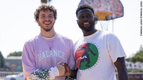 Jack Harlow and Sinqua Walls in &quot;White Men Can&#39;t Jump,&quot; premiering on Hulu.