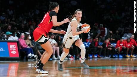 Sabrina Ionescu is a star player for the New York Liberty.