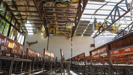 The aftermath of the September 30 attack on Kaaj Educational Center in Kabul.