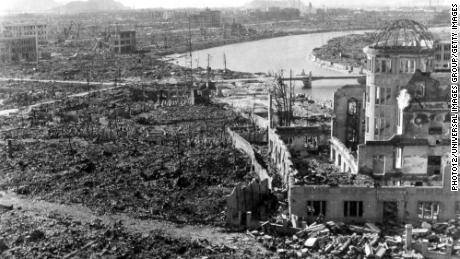 Hiroshima, after the explosion of the atom bomb in August 1945.
