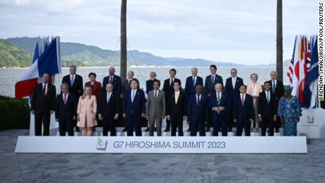 World leaders from G7 and invited countries in Hiroshima on May 20, 2023