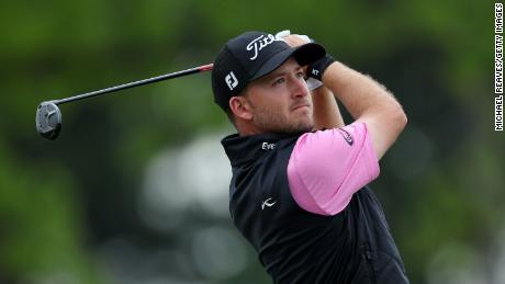 PGA Championship: Lee Hodges sees ball finally drop in after 30 seconds on edge of hole, then gets penalized