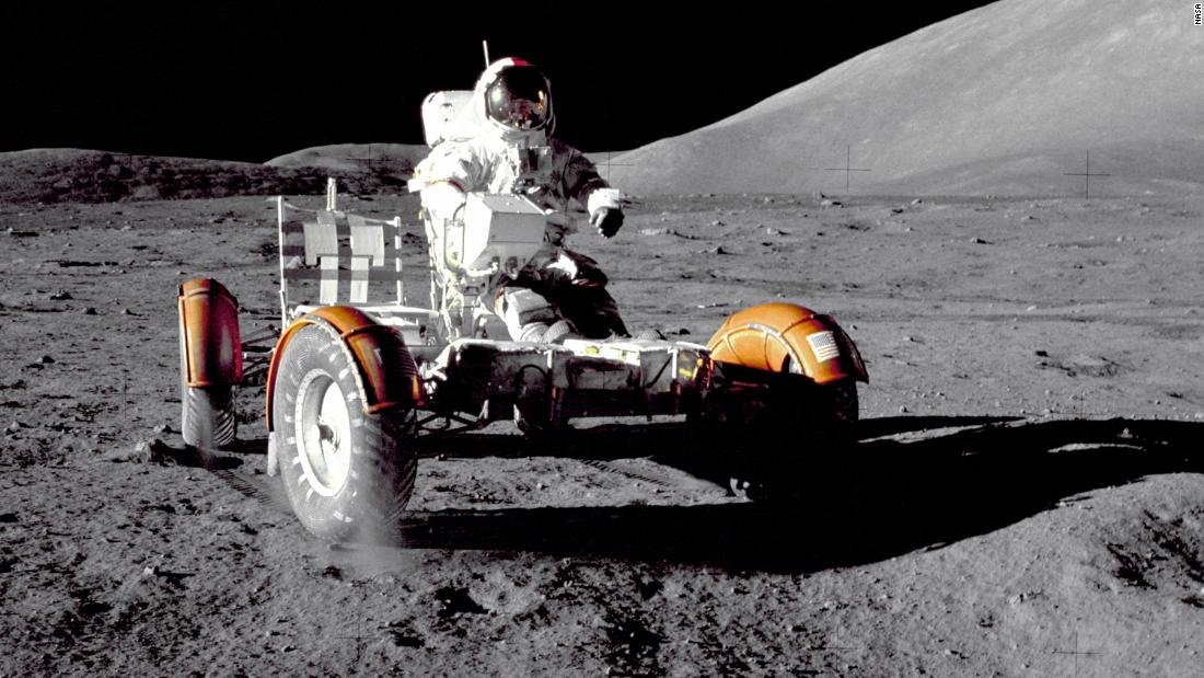 Rovers have long been a crucial part of lunar exploration. Pictured, in December 1972, for the Apollo 17 mission, commander Eugene A. Cernan operated the Lunar Roving Vehicle at the Taurus-Littrow landing site. This was the last time humans set foot on the moon.