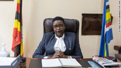 Portrait of Doreen Nyanjura, Deputy Mayor of Kampala, at the City Hall offices in Kampala, Uganda.