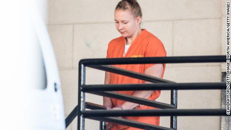 Reality Winner exiting the Augusta Courthouse on June 8, 2017, after being accused of leaking National Security Agency (NSA) documents. 