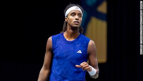 Ymer is seen playing the Netherlands&#39; Tallon Griekspoor in Rotterdam in February. 