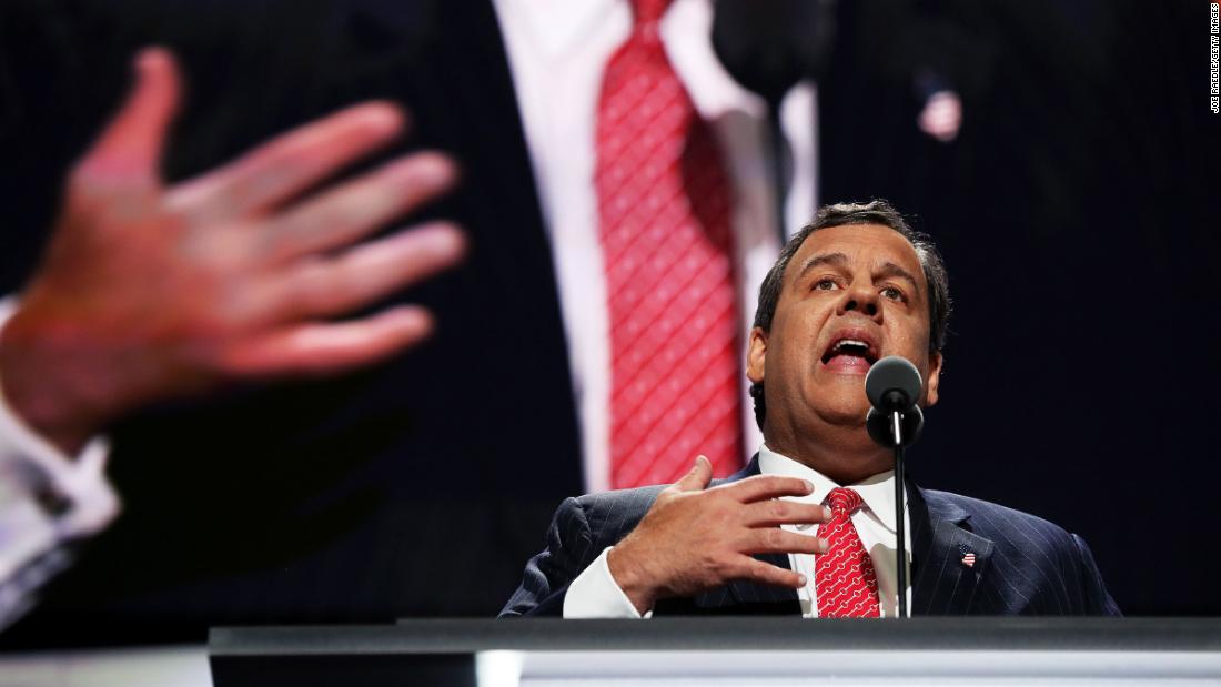 Christie delivers a speech on the second day of the Republican National Convention in July 2016. &lt;a href=&quot;http://www.cnn.com/2016/07/19/politics/donald-trump-republican-convention-day-two/index.html&quot; target=&quot;_blank&quot;&gt;Christie&#39;s speech&lt;/a&gt; was heavily critical of the Democratic Party&#39;s presumptive nominee. &quot;It is our obligation to stop Hillary Clinton now and never let her within 10 miles of the White House again,&quot; he said. &quot;It is time to come together and make sure that Donald Trump is our next president. I am proud to be part of this team. Now let&#39;s go win this thing.&quot;