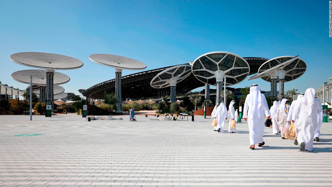 These gigantic &quot;energy trees&quot; were unveiled at the &lt;a href=&quot;https://edition.cnn.com/travel/article/sustainability-pavilion-expo-2020-water-energy-dubai-spc-intl/index.html&quot; target=&quot;_blank&quot;&gt;Sustainability Pavilion at Dubai Expo 2020&lt;/a&gt;. Like sunflowers, the trees rotate to follow the sun&#39;s rays throughout the day, and the energy generated is used to power the building&#39;s cooling systems, as well as for water harvesting and recycling.
