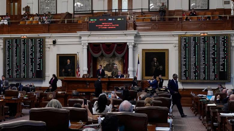 See the moment Texas GOP-controlled House impeaches one of its own