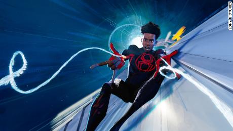 Spider-Man/Miles Morales (voiced by Shameik Moore) in &quot;Spider-Man: Across the Spider-Verse.&quot;