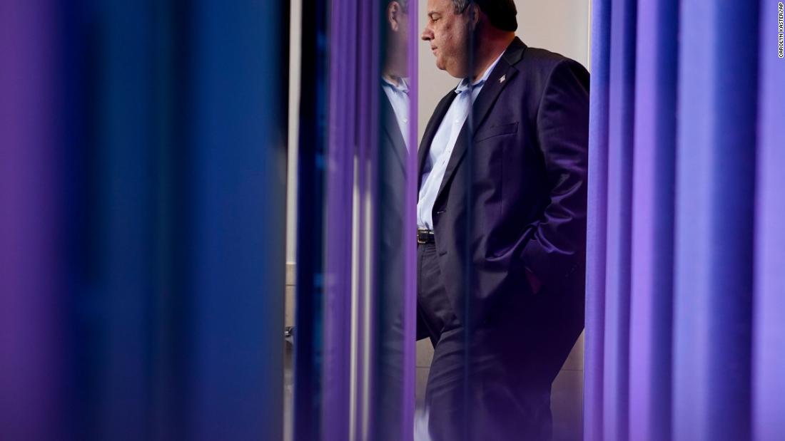 Christie arrives for a news conference at the White House in September 2020. The next month, he was among a group of senior Trump campaign staffers who tested positive for Covid-19 after the president did. Christie said he &lt;a href=&quot;https://www.cnn.com/2020/10/15/politics/chris-christie-coronavirus/index.html&quot; target=&quot;_blank&quot;&gt;spent seven days in an intensive care unit&lt;/a&gt;, and he wrote a Wall Street Journal op-ed with the headline &quot;I Should Have Worn a Mask.&quot;