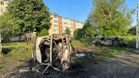 Pictures released by the governor of Belgorod apparently show the aftermath of shelling in the region.