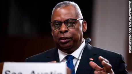 UNITED STATES - MARCH 28: Defense Secretary Lloyd  Austin testifies during the Senate Armed Services Committee hearing on the FY2024 for the Department of Defense and the Future Years Defense Program, in Dirksen Building on Tuesday, March 28, 2023. (Tom Williams/CQ-Roll Call, Inc via Getty Images)