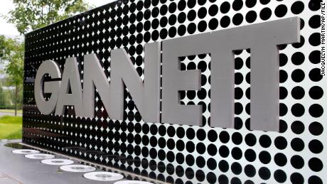 FILE - In this July 14, 2010, file photo, the Gannett Co.headquarters sign stands in McLean, Va. The Wall Street Journal is reporting that MNG Enterprises, better known as Digital First Media, is preparing to bid for newspaper publisher Gannett Co. (AP Photo/Jacquelyn Martin, File)