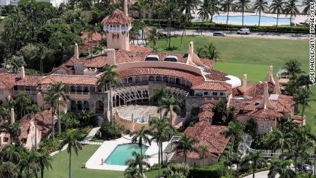 In this aerial view, former President Donald Trump&#39;s Mar-a-Lago estate is seen on September 14, 2022 in Palm Beach, Florida. 