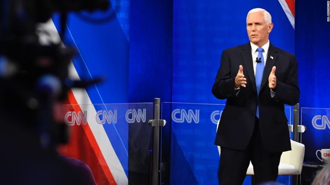 Pence speaks at a &lt;a href=&quot;https://www.cnn.com/2023/06/07/politics/takeaways-mike-pence-town-hall-cnn/index.html&quot; target=&quot;_blank&quot;&gt;CNN town hall event&lt;/a&gt; in Des Moines, Iowa, in June 2023.