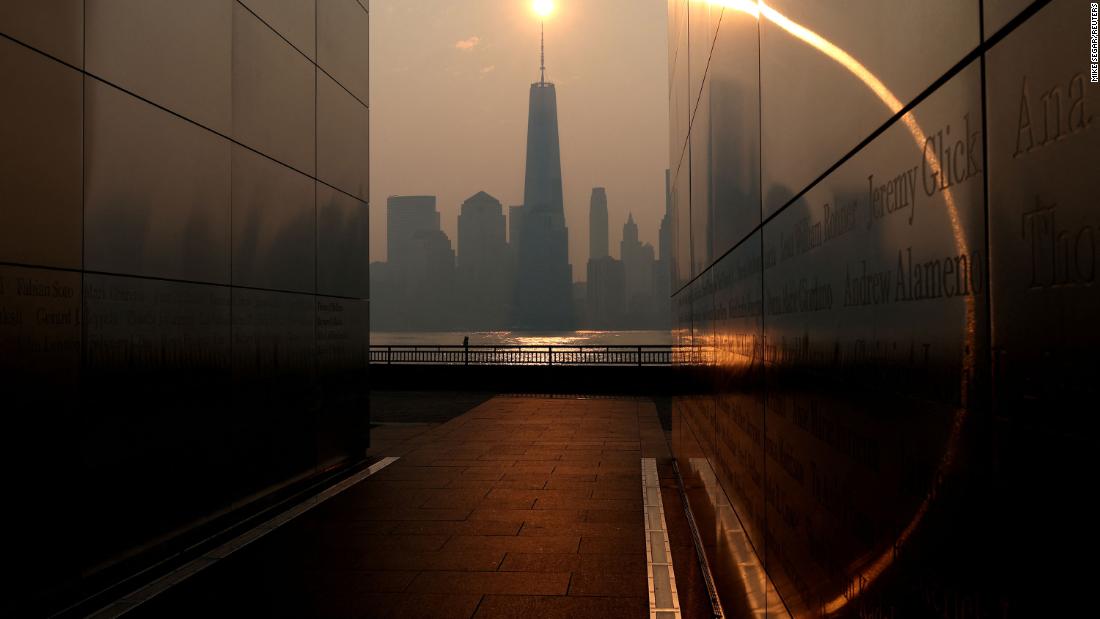 The One World Trade Center tower is seen in New York, shortly after sunrise on June 8.
