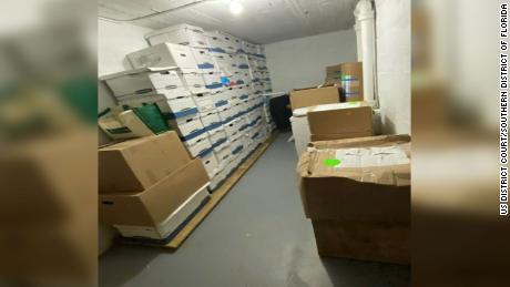 Boxes of classified documents are stored inside the Mar-a-Lago Club&#39;s Storage Room in this photo included in Donald Trump&#39;s federal indictment.