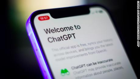 The ChatGPT app is seen running on an iPhone in this photo illustration