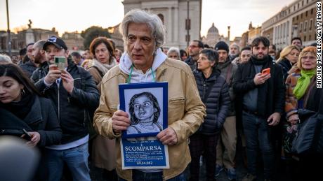 Pietro Orlandi, Emanuela&#39;s brother, attends a sit-in to mark the 40th anniversary of her disappearance near St. Peter&#39;s Square, on January 14. 
