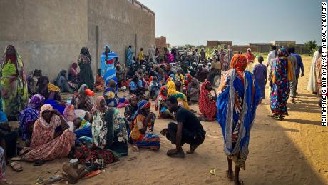 Sudanese refugees gather as Doctors Without Borders (MSF) teams assist the war wounded from West Darfur, Sudan, in Adre hospital, Chad June 16, 2023.