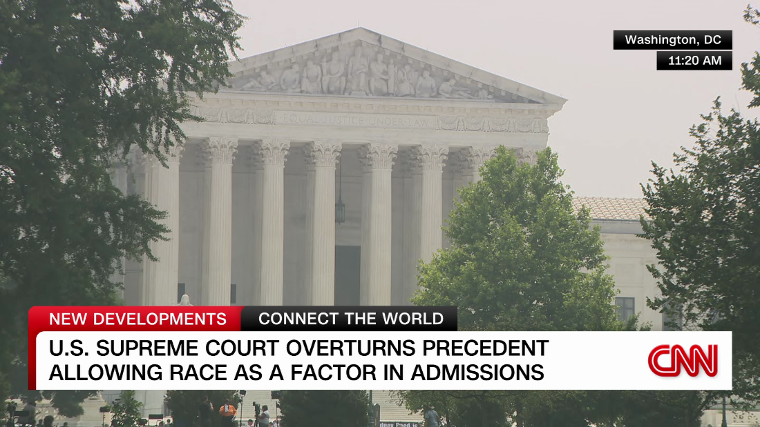 U S Supreme Court Ends Use Of Affirmative Action In College Admissions Cnn Video