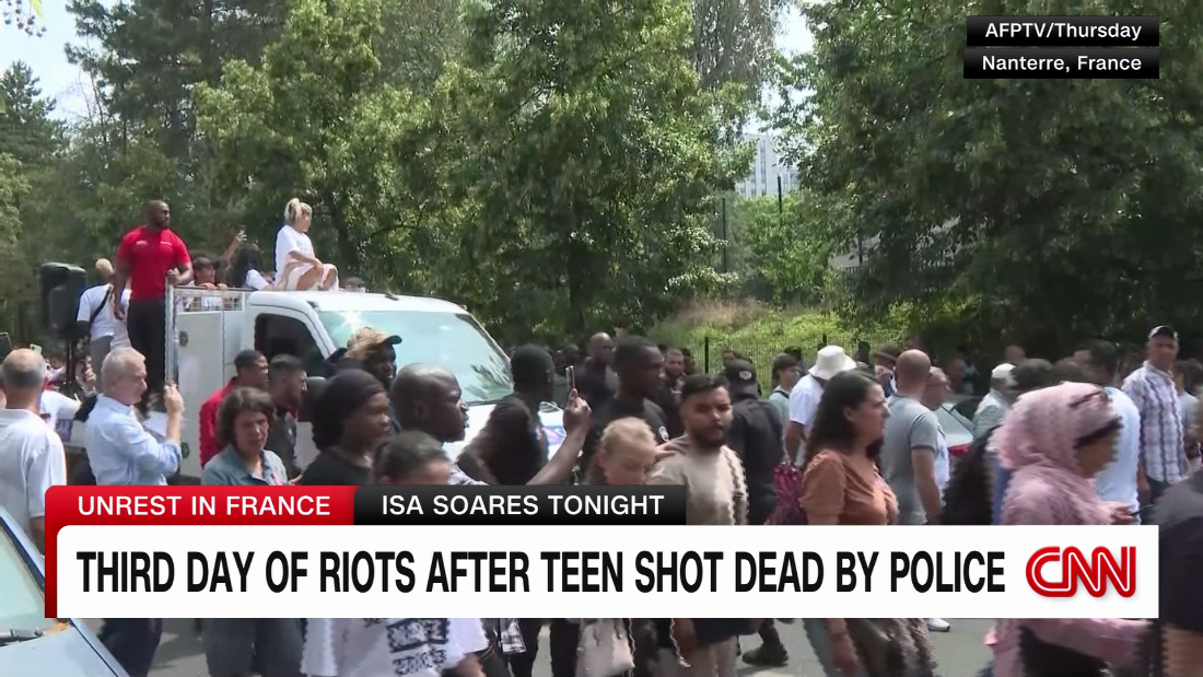 NextImg:Third day of riots in France after teen shot dead by police - CNN Video