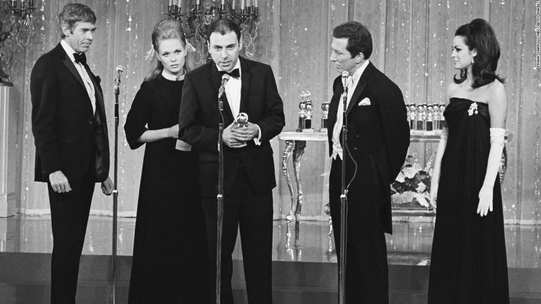Arkin accepts a Golden Globe Award for his performance in &quot;The Russians Are Coming, The Russians Are Coming.&quot;