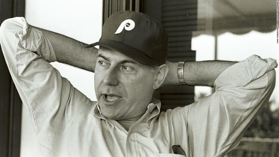 Arkin wears a Philadelphia Phillies hat in Florida in 1984. He played an ex-Phillies pitcher in &quot;Chu Chu and the Philly Flash.&quot;