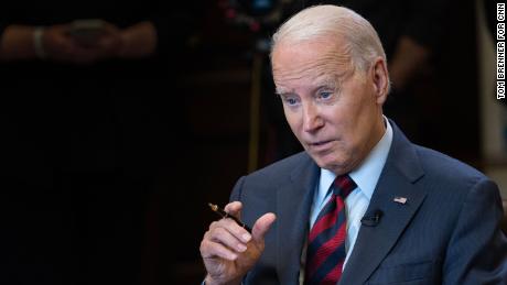 President Joe Biden speaks with CNN&#39;s Fareed Zakaria during a televised interview inside the Roosevelt Room at the White House in Washington, on Friday, July 7, 2023. 