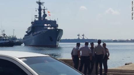The Russian navy&#39;s training class ship Perekop is seen in Havana on Tuesday, July 11, 2023.