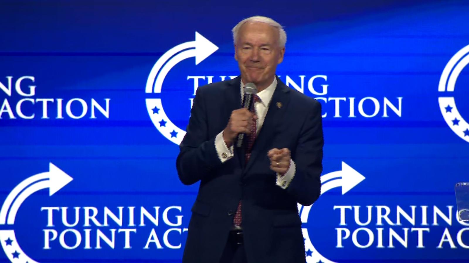 Asa Hutchinson Booed Onstage At Turning Point Action Conference Cnn Video