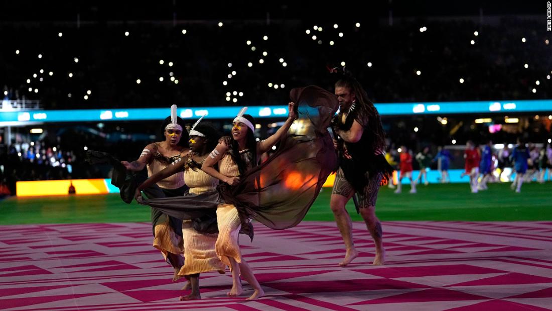 Dancers perform during the opening ceremony at Auckland&#39;s Eden Park.