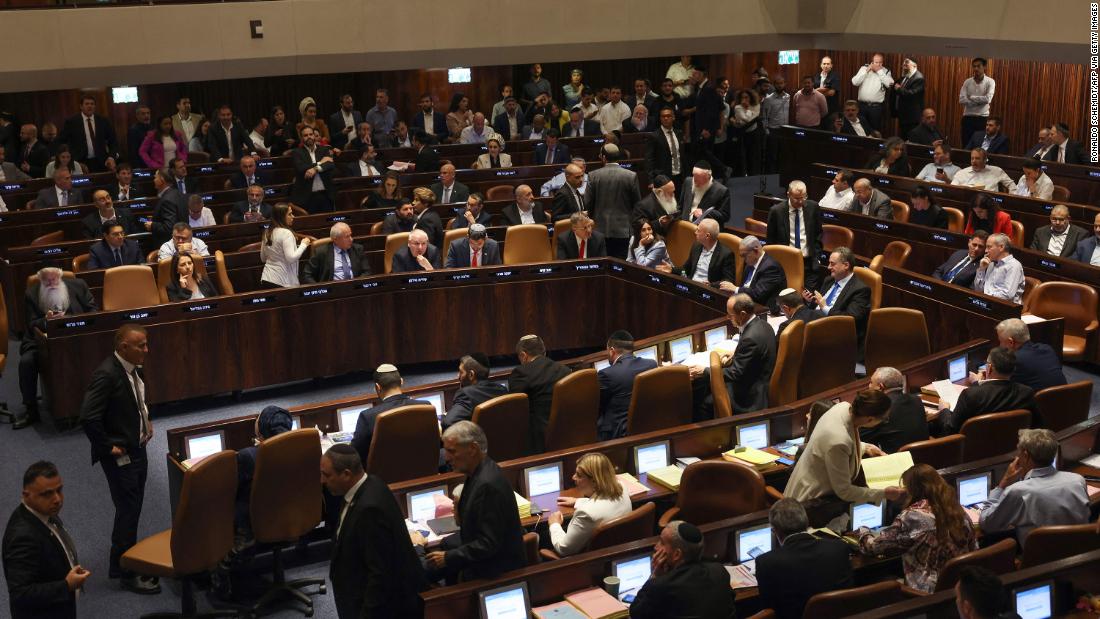 The Knesset meets in Jerusalem on July 24. A marathon debate started the day before and lasted until the following morning.