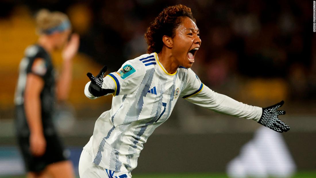 Philippines midfielder Sarina Bolden celebrates scoring against New Zealand on July 25. Bolden&#39;s first-half header &lt;a href=&quot;https://edition.cnn.com/2023/07/24/football/new-zealand-switzerland-norway-womens-world-cup-2023-spt-intl/index.html&quot; target=&quot;_blank&quot;&gt;lifted her country to a 1-0 victory&lt;/a&gt; — its first win ever at a Women&#39;s World Cup.