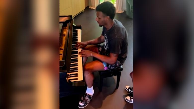 Watch Bronny James play piano days after cardiac arrest