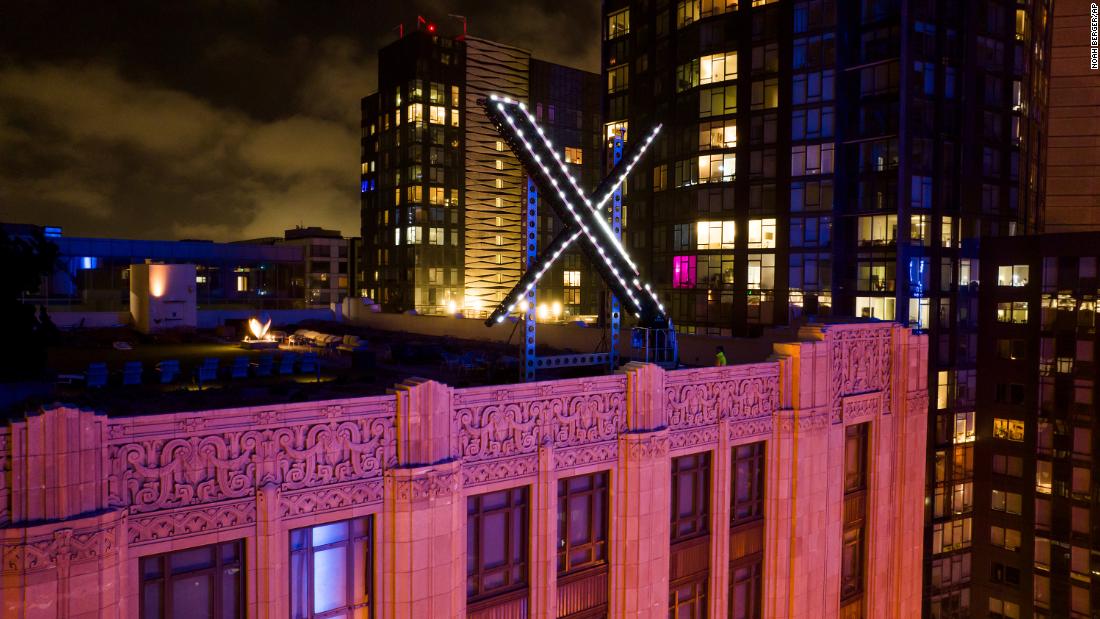 ‘X’ removed after being installed atop company headquarters following Twitter’s rebrand